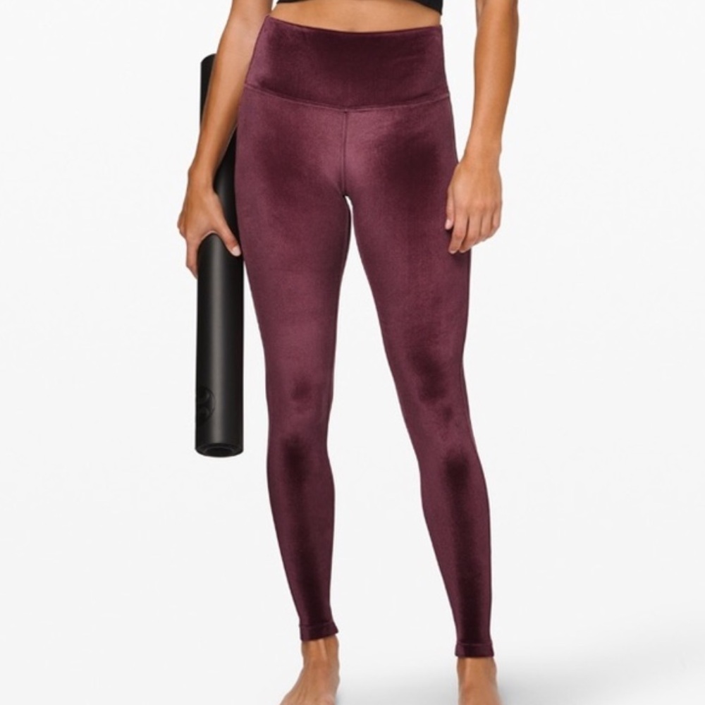 Lululemon Special Edition EUC Wunder Lounge High Rise Legging (8) Garnet